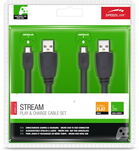 Speedlink Stream Xbox One Spiel- und Ladekabel für Controller (zwei Ladekabel, gleichzeitig spielen und laden) - 2