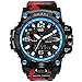 Produktbild SMAELBand Herrenuhr Dual Time Camouflage Military Watch Digitaluhr LED Armbanduhr 50M Wasserdichte Männeruhr-Sportuhr,RED