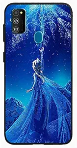 Amazon Brand - Solimo Designer Girl Blue Design Printed Soft & Flexible Hybrid Back Case Mobile Cover for Samsung Galaxy M30s / M21