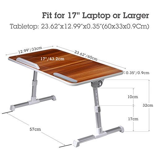 [2 Jahre Garantie] Avantree Laptoptisch Fürs Bett, Klappbare Bett Tisch Frühstück, Portabler Laptop Tablett, Notebook Ständer Verstellbarer Sofa Tisch – Große Größe - 4