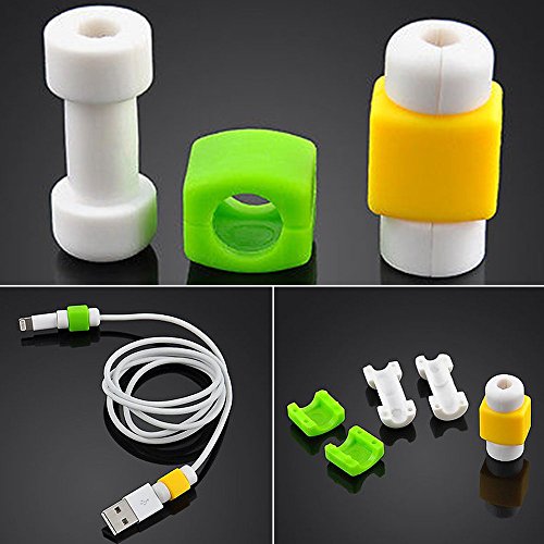 Bluelans® 4 Stück Kabelschutz Clip-On Anti-Kabelbruch Ummantelung für Apple iPhone Datenkabel Ladekabel (Hellblau) - 4