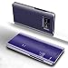 Produktbild Luxus Spiegel Hülle für Huawei Mate 10 Lite, Girlyard PU Leder Flip Hülle mit Hart PC Bumper Ultra Slim Clear View Electroplate Plating Design Schutzhülle Standfunktion Magnetverschluss für Huawei Mate 10 Lite - Lila
