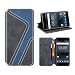 Produktbild MOBESV Smiley Nokia 5 Hülle Leder, Nokia 5 Tasche Lederhülle/Wallet Case/Ledertasche Handyhülle/Schutzhülle mit Kartenfach für Nokia 5, Schwarz/Dunkel Blau