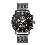 Lucky mall Armbanduhr für Herren Damen Marmor-Zifferblatt Uhr mit Milanaise-Armband