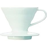 Hario V60 Ceramic Coffee Maker with Spout for Coffee Size 01, White