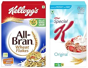 Kelloggs Combo, Kelloggs All Bran Wheat Flakes, 425g and Kelloggs Special K Original, Breakfast Cereals, 900g