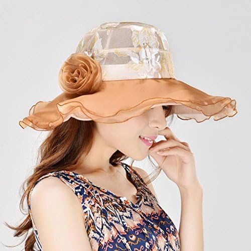 MuMa Sun Hats Summer Ms Sunhat Anti-UV Visor Sun Protection Beach Hat Travel (Color : Bronze)
