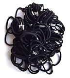 Shropshire Supplies Pack of 100 Thick Hair Elastics Ponytail Bands Hair Bobbles (Black)