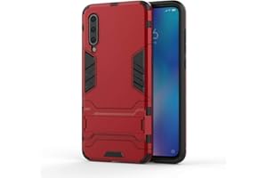 CHcase Xiaomi Mi 9 Funda, 2in1 Armadura Combinación A Prueba de Choques Heavy Duty Escudo Cáscara Dura PC + Suave TPU Silicona Rubber Case Cover con Soporte para Xiaomi Mi 9 -Red