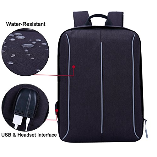 Gracosy Anti-diebstahl Laptop Rucksack mit USB Port f  r 17 3 Zoll Notebook  Computer Schwarz