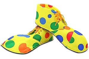 Aleker 2 Pcs Clown Shoes, Clown Costume Accessories for Adults, Large Rainbow Clown Shoes, Funny Shoes for Carnival Halloween Fancy Dress Up Party Circus Cosplay Costume Props
