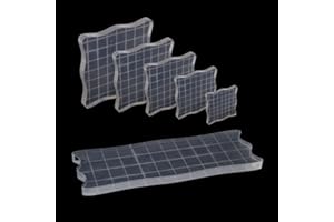 TENGYIF 6 Stück Stempelblock Set, Acryl Klar Stamp Blöcke Set mit Gitterlinien, Stempel Werkzeug Stempelhalter für Scrapbooking Kunsthandwerk machen DIY Kunsthandwerk Dekorationen