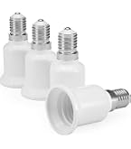PATIKIL Anelli Adattatori Per Portalampada E27 A E14 - Set Da 8 Pezzi In PP Bianco - Convertitore Per Paralume - 4