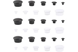 INCREWAY Juego de 500 tapones de plástico para agujeros surtidos, tapas de rosca para muebles, armarios de cocina, color blanco y negro