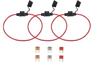 KOLACEN Automobile Voiture Camion En Ligne 16 Gauge Fusible Porte-fusible pour Mini Type De Lame Fusible 3 Pièces + 6 Pièces Mini Lame Fusible 5Apm 7.5Apm 10Apm