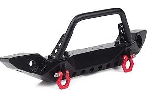 INJORA RC Front Bumper Crawler Bumper with LED Light for 1:10 RC Crawler TRX-4 Axial SCX10 SCX10 II 90046 SCX10 III AXI03007