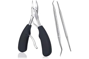 FIMWOLZ 3 Pcs Set Tagliaunghie Professionale per Unghie Spesse o Incarnite Tronchesino per Unghie Piedi in Acciaio Inox con Attrezzi per Pedicure