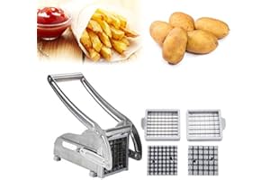 POPSPARKk Coupe-Frites Machine de découpe de Cuisine,Machine à Couper Les Pommes de Terre,Machine à Couper Les Frites Acier Inoxydable - en Acier INOX 201 Haute Qualité（25 * 12 * 9cm）