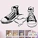 Produktbild Converse Schuh-Mädchen-Jungen-Schlafzimmer Teenager-Wand-Kunst-Aufkleber-Abziehbilder Vinyl Startseite Schlafzimmer Jungen Mädchen Kinder Erwachsene Heim Zitate Küche Badezimmer Wandaufkleber