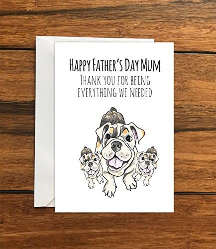 Happy Fathers Day Mum Thank you for being everything we needed Blank greeting card A6