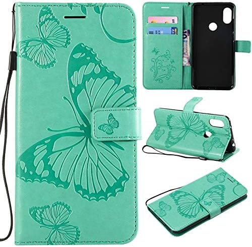 YQXR phone Accessories for Xiaomi Redmi Note 6 Pro, 3D Butterfly Embossment Leather Flip Wallet Case with Card Slots & Holder & Magnetic Closure (Color : Green)