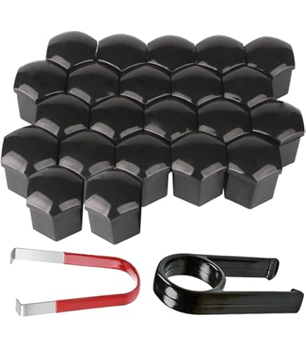 20 Tapas De Plástico Negro Para Tuercas Y Pernos M8 - Diámetro Interior 15 Mm, Acabado Hexagonal