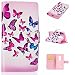 Produktbild Nancen LG LEON LTE / C40 / H340N H320 (4,5 Zoll) Handyhülle, Bunt Nette Muster Flip Etui Case Cover Lederhülle PU leder Folio Bookstyle Schutzhülle mit Standfunktion, Brieftasche und Karte Tasche [Rosa Schmetterling]