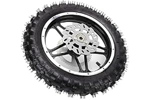 Yctze Dirt Bike Rear Wheel Rubber Metal 2.5-10 med Disc Off Road Motorcykel Motocross Däckmini Cykel Hjul Fälg och Däck, Dirt