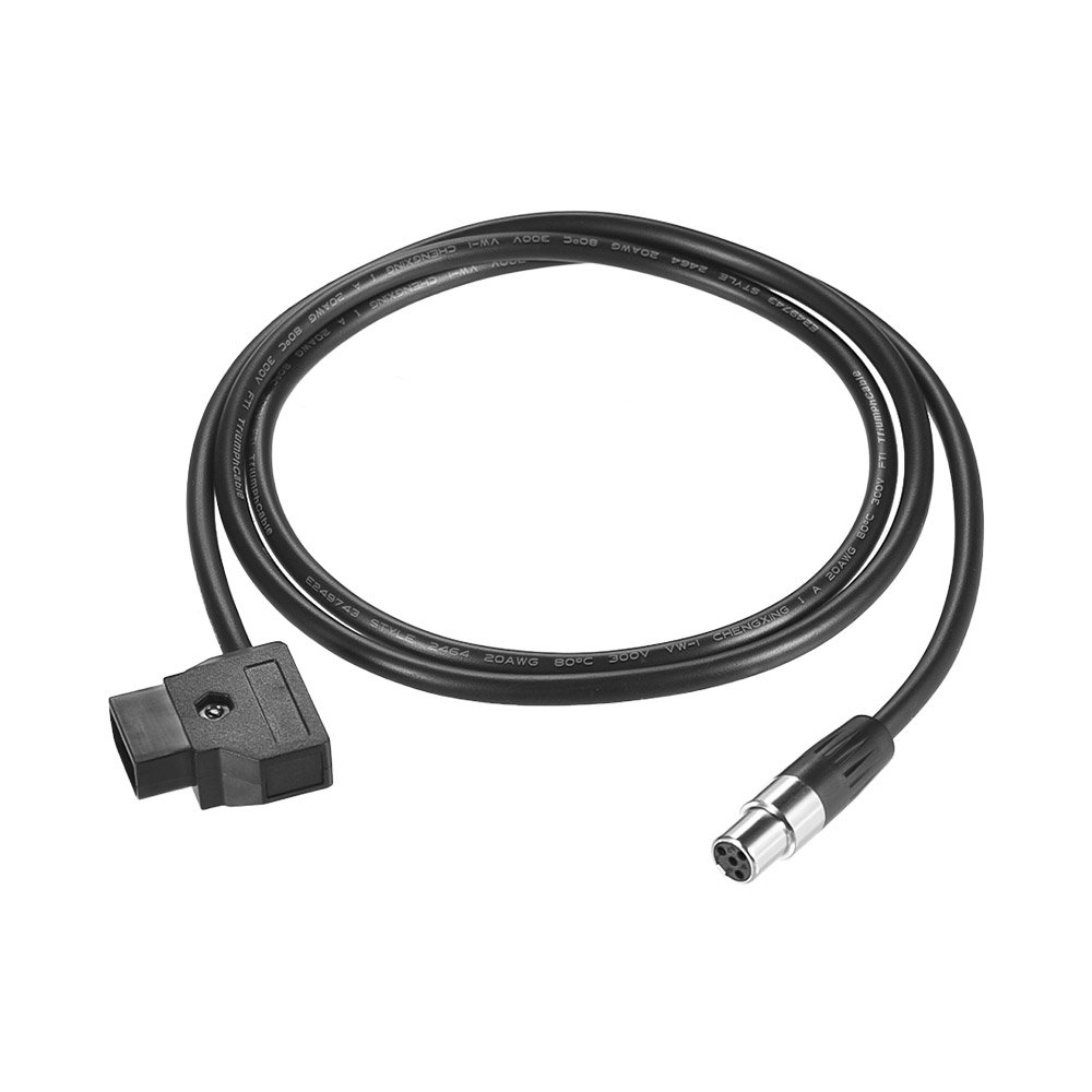 Andoer D-Tap Male to (Tinny) Mini XLR 4 Pin Cable Straight Cord 100cm Cable Length for VFM 5.6" Monitor