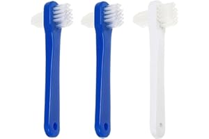 Ryaupy 3PCS Spazzolini Denti a Doppia Testa - Della Protesi Dentaria Strumento per Pulizia - Della Dentiera Spazzolini Denti a Doppia Testa per Cur (Blu*2, Bianco*1)