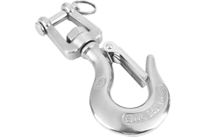 Duokon Gancho de elevación Giratorio de Acero Inoxidable 304 con Accesorio de Aparejo de Cierre (650kg / 1000kg)(650kg)