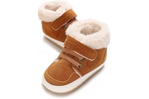 Sehfupoye Baby Winterstiefel mit weichem Fellfutter, Anti-Rutsch-Sohle wasserdichte Schneestiefel für Jungen und Mädchen 0-18 Monate