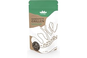 ‎ENTOSUS EntoSus – getrocknete und geröstete Grillen, Geschmack: Kräuter, 1x 20g, crunchy Snackgrillen, nachhaltiger Fleischersatz, Insekten als Protein Snack oder als Kochzutat, in Deutschland gezüchtet