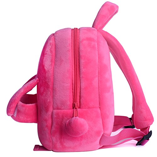 Gloveleya Children's Backpack Baby Toddler Kids 3D Cartoon Rabbit Plush Bunny Pink Bag