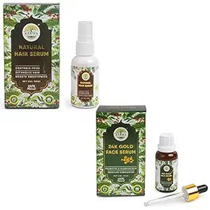 Shree Karma Essentials Combo 24k Gold Face Serum and Hair Serum(Pack of 2) (Net Vol. 50ML+30ML)