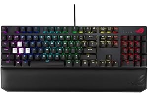 ASUS ROG Strix Scope NX TKL Deluxe 80% RGB Gaming Mechanical Keyboard, ROG NX Red Switches, ABS Keycaps, Detachable Cable, Wider Ctrl Key, Stealth Key, Wrist Rest, Macro Support-Black, UK Layout