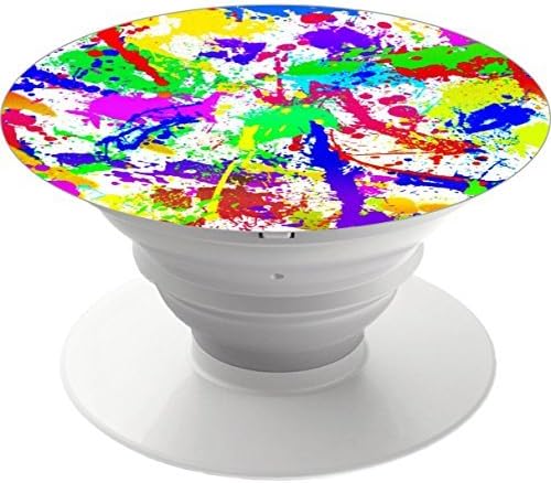 Expanding stand Multi-Function Pop Out Phone Grip and Stand, Socket Mobile Holder for your Phone &amp; Tablet - Rainbow Paint Splatter Melamine
