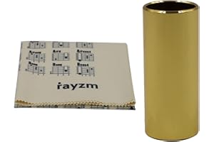 Rayzm Zjeżdżalnia do gitary ze stali nierdzewnej i akordów gitarowych wykresy ściereczka do czyszczenia, 6 * 2,1 cm (dł. * ID) palec kostka gitara sznurek slajd