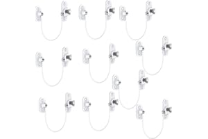 HOMGEN Window Restrictors 10 Pack Reliable Window Locks for Cats 18.5CM/7.3Inch Wire Long Lockable Window Restrictor with Screws &Keys Baby Security Window Locks for UPVC Window