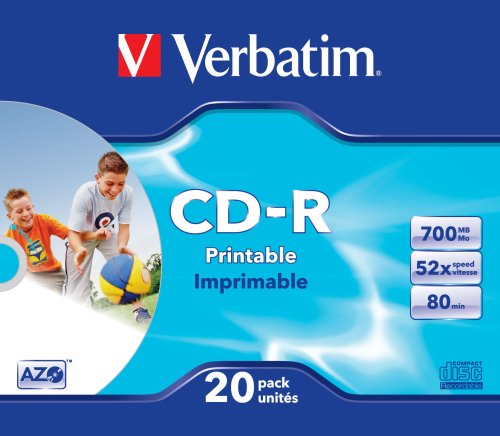 Verbatim CD-R 52x 700MB Printable Surface Slim Case CD-Rohlinge 20er Pack - 4