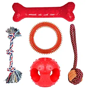 ZippyPaws Dog Chew Toys Combo for Puppies Small Breeds, Medium Size Dogs (Not for Aggressive Chewers) Durable Made with Food Grade Rubber & 100% Cotton