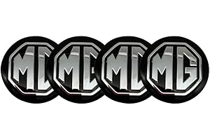 SFEG 4pcs 56MM 2.2'' Emblem Badge Sticker Wheel Hub Caps Center Cover ABS Material (fit mg black)