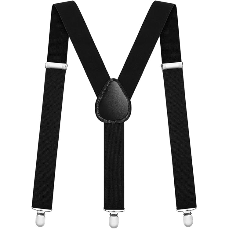 Boolavard Lange bretels voor dames en heren, Y-vorm, 3-delige clips Boolavard Lange bretels voor dames en heren, Y-vorm, 3-delige clips