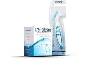 YOURDENT-USA Val Clean Lot de 12 paquets de nettoyant pour prothèses dentaires 1 an et brosse de nettoyage Paro