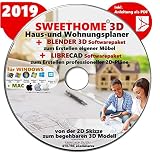 Sweet Home 3D� Version 6.0 "SWEET HOME 3D" 2019 Haus-und Wohnungsplaner 3D Software Premium PLUS= BLENDER und LIBRE-CAD - 