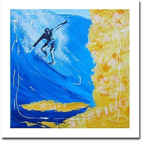 Surfer on the wave in Hawaii a comtemporan composition. Surf art on giclee print. Inspiration Adriano de Souza