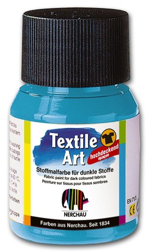 Nerchau 144418 - Textile Art Stoffmalfarbe für dunkle Stoffe 59 ml, Hellblau