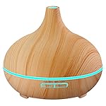 Diffuseur d'Huiles Essentielles 300ml, VicTsing Humidificateur d'air Portable Ultrasonique Brume Fraîche Arôme Diffuseur de Parfum Electrique avec 7-Couleurs Changeantes, 4 Réglages de Temps et Arrêt Automatique pour SPA, Massage, Yoga, Maison, Bureau