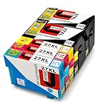 JETSIR Kompatibel Druckerpatronen Ersatz für Epson 27XL, Hohe Ergiebigkeit Kompatibel Mit Epson Workforce WF-3640 3620 7610 7110 7620 Drucker (2 Schwarz, 1 Cyan, 1 Magenta, 1 Gelb)