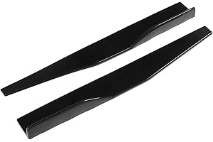 CHICIRIS Universal Side Skirt, 2PCS Car Body Styling Side Skirt Black Glossy ABS Wear Resistant Universal Rear Side Skirt for Automotive Modification Automotive Interior and Exterior